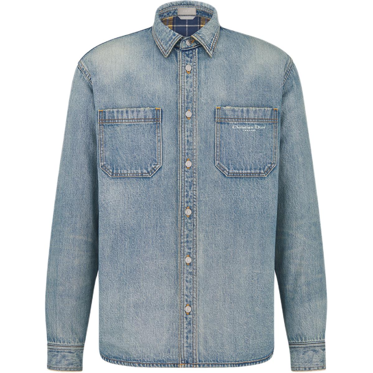 DIOR Collared Long Sleeve Denim Shirt