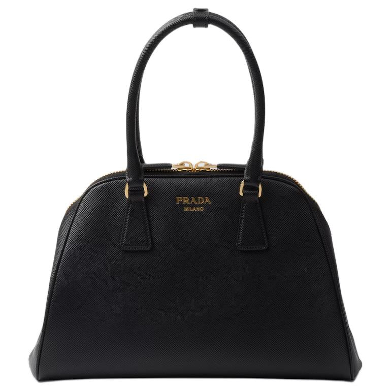 PRADA Saffiano Leather Handbag Medium Size Women's Black