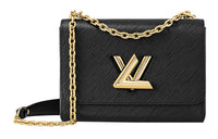 LOUIS VUITTON Twist Epi Grain Cow Leather Handbag, Shoulder Bag, Crossbody Bag Medium Size Women's Black