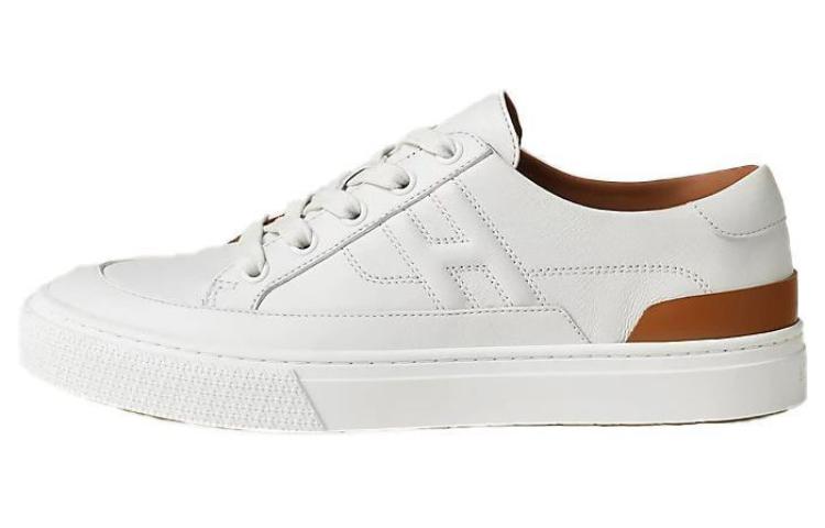 HERMES Slip-Resistant Low-Top Skateboard Shoes Women's White Brown