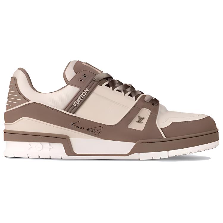 LOUIS VUITTON Trainer Low-Top Skateboard Shoes Men's Taupe
