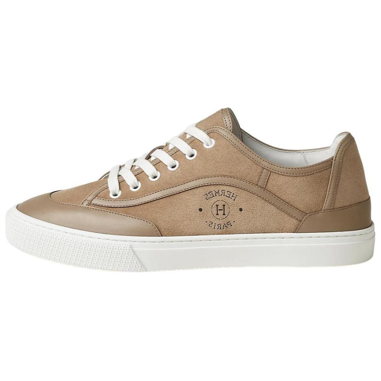 HERMES Get Low-Top Skateboard Shoes Men's Sandy Beige