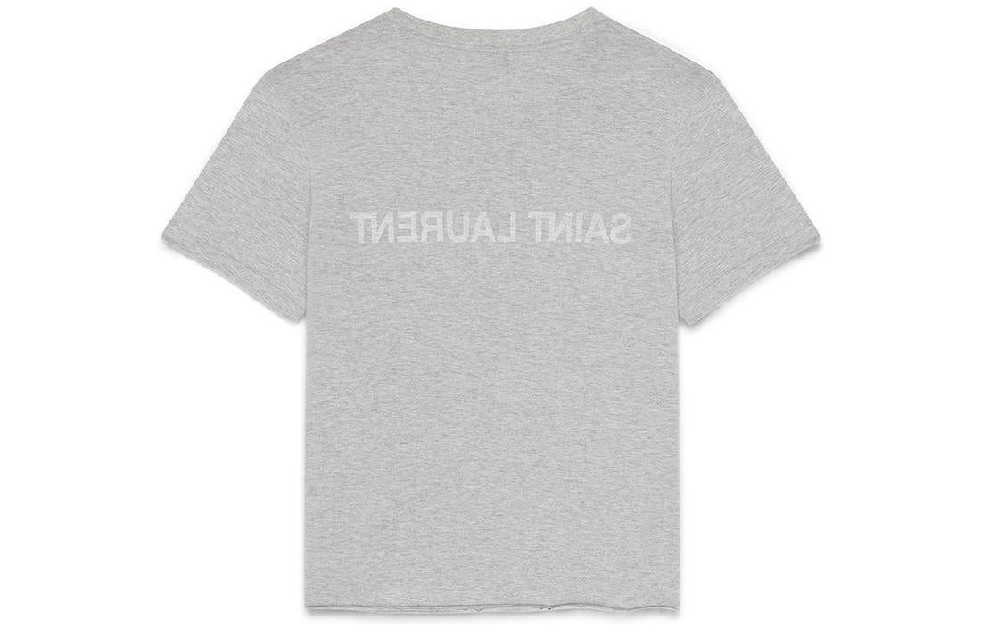 SAINT LAURENT Reverse T Shirt 'Gris Chine/Naturel'