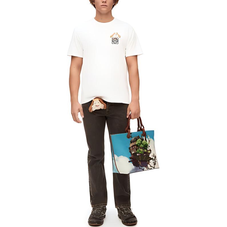 LOEWE x HAERDEYIDONGCHENGBAO LOEWE X Howl's Moving Castle SS23 T Shirt Unisex White