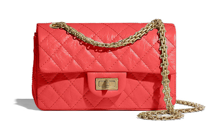 CHANEL 2.55 Calfskin Flap Bag, Shoulder Bag, Crossbody Bag Mini Women's Red