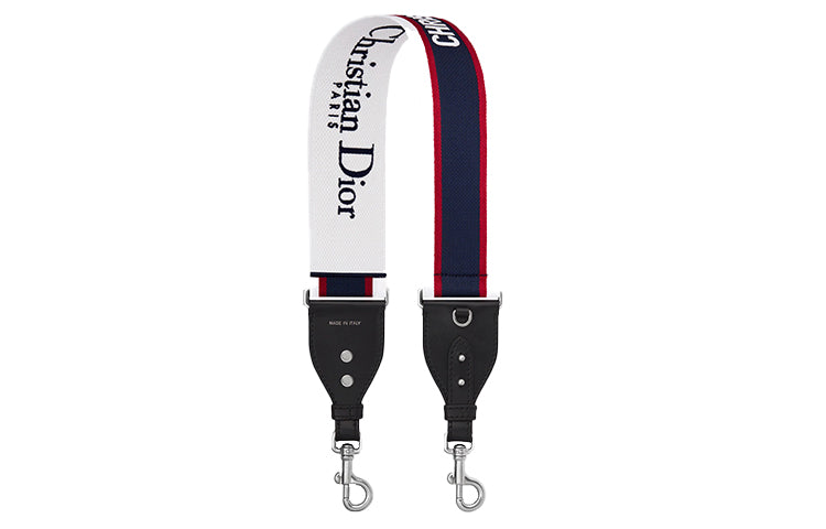 DIOR Embroidery With Calfskin Bag Strap Women's Black/Red/White