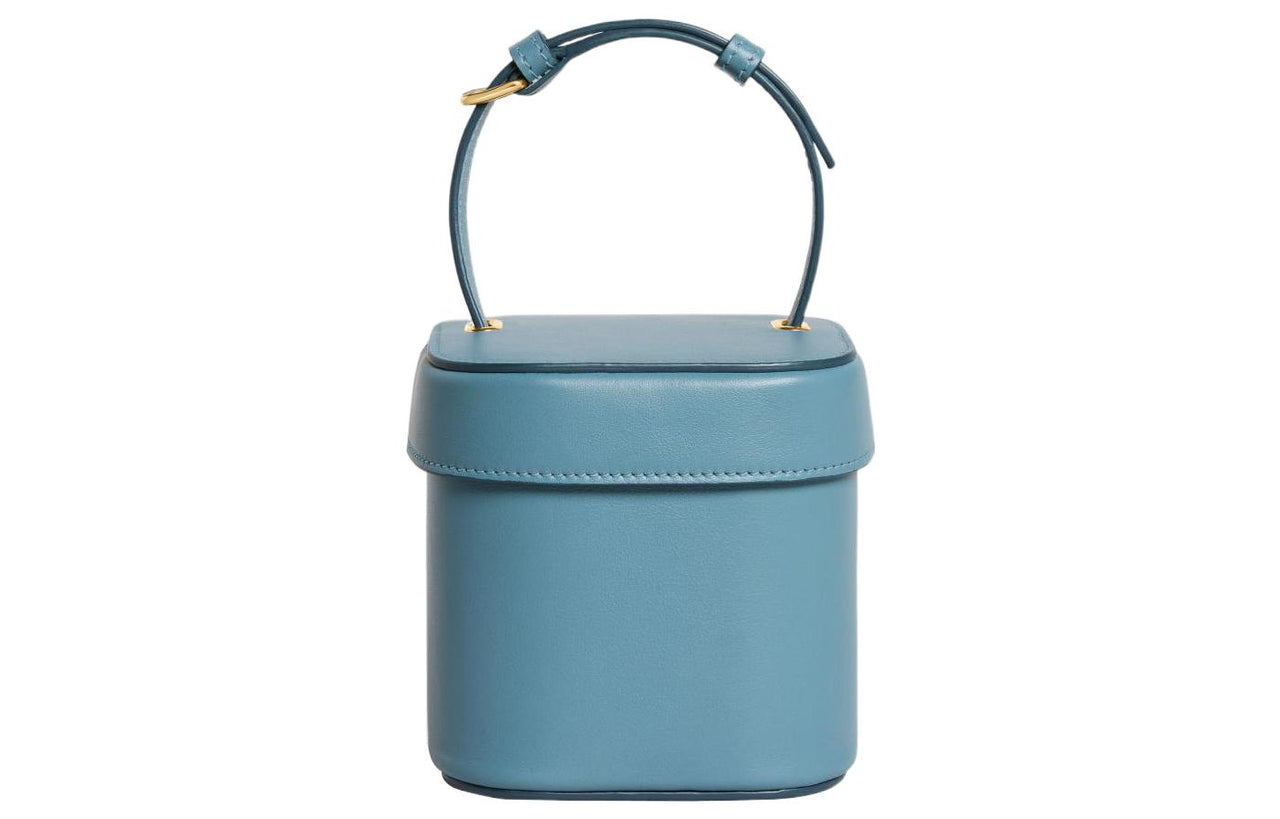 CELINE Smooth Cow Leather Box Bag Shoulder Bag Crossbody Bag Handbag Small Size Women's Denim Blue