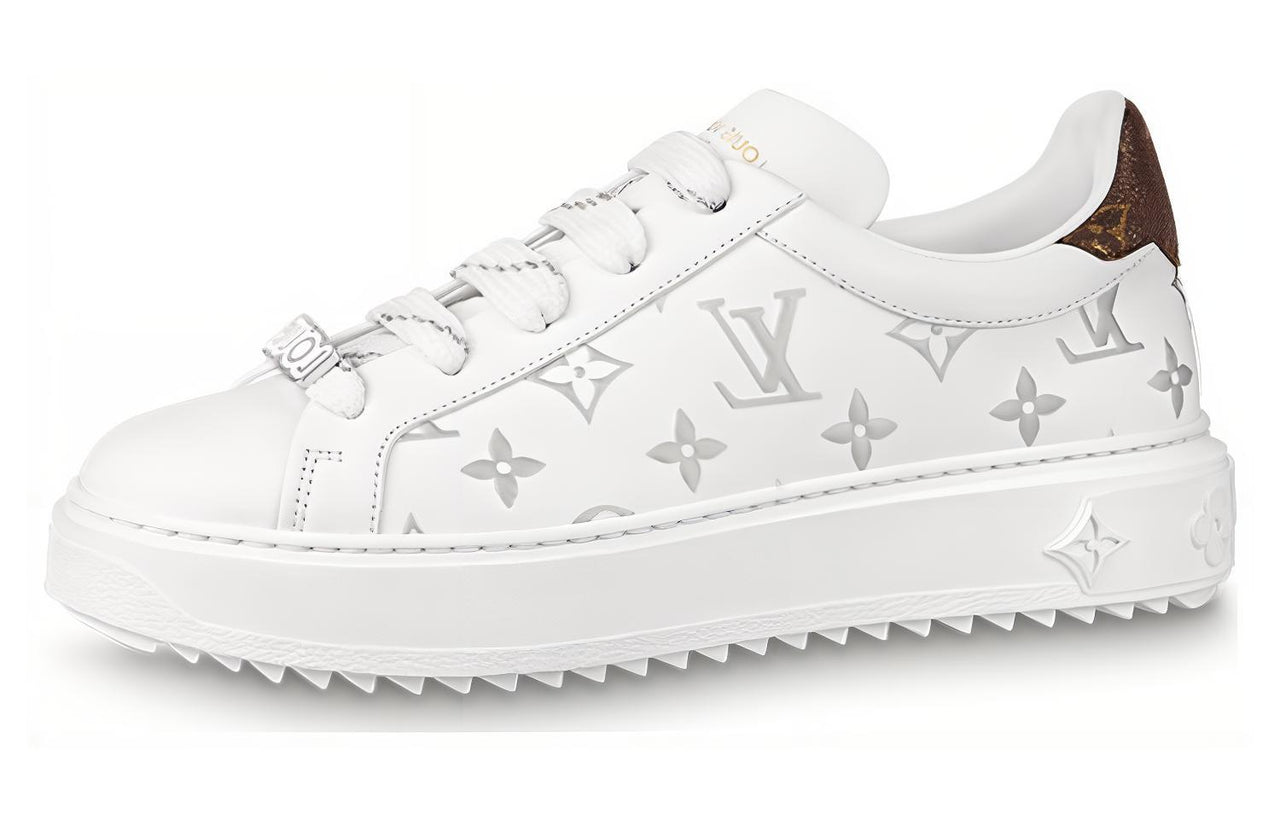 LOUIS VUITTON Time Out Sneakers 'White With Silver Monogram' Women's