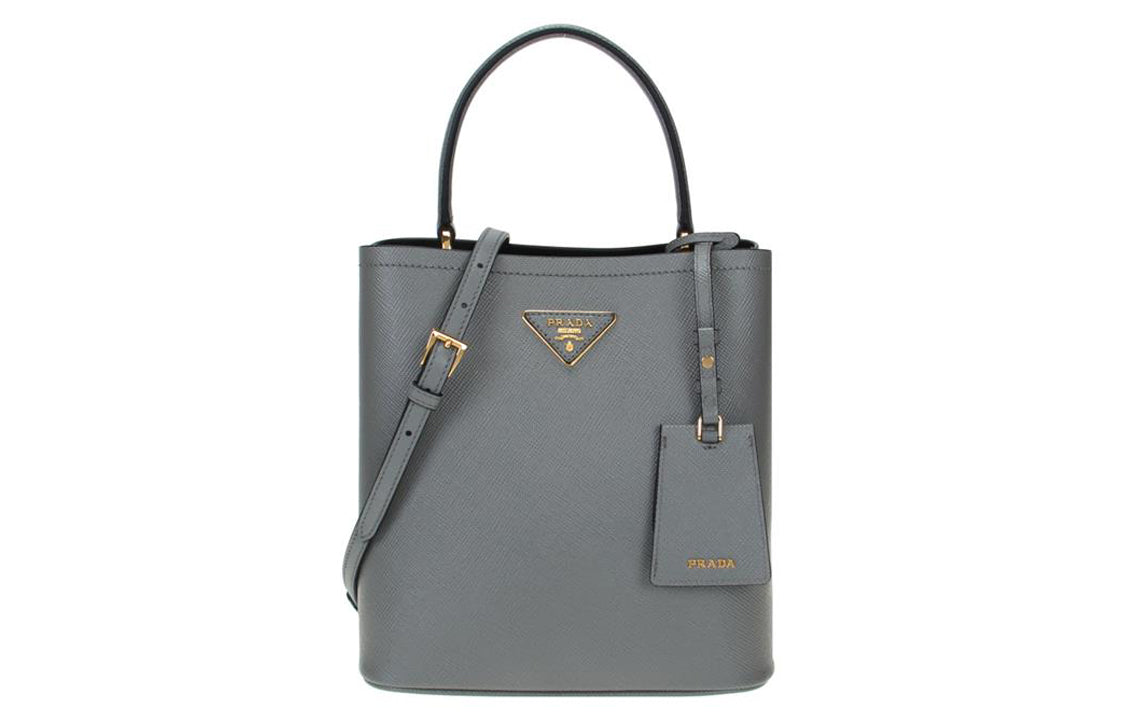 PRADA Panier Saffiano Leather One Shoulder Handbag Medium Size Women's