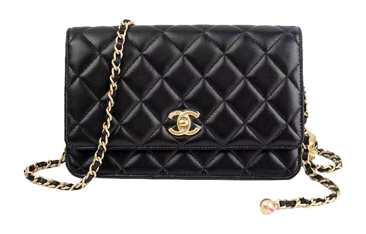 CHANEL WOC Sheepskin Wealth Bag Shoulder Bag Crossbody Bag Regular Women's Black