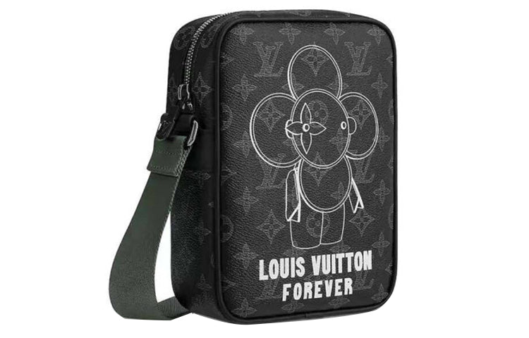 LOUIS VUITTON Vivienne Small Canvas With Leather Shoulder Bag Crossbody Bag Regular Men's Black
