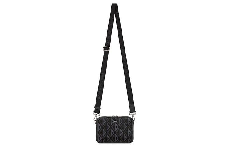 DIOR Cow Leather With Canvas Messenger Bag, Shoulder Bag, Crossbody Bag, Clutch Regular Men's Black Silver