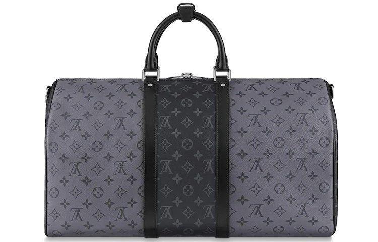 LOUIS VUITTON Keepall Bandouliere Monogram Eclipse Reverse 50 Gray