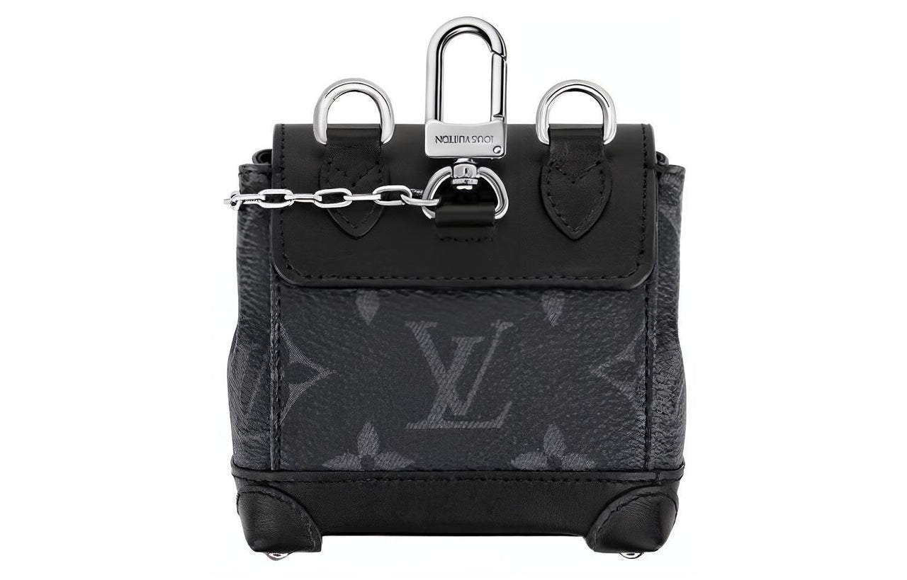 LOUIS VUITTON Steamer Coated Canvas With Leather Trim Storage Bags Pendants Shoulder Bag Crossbody Bag Mini Men's Black