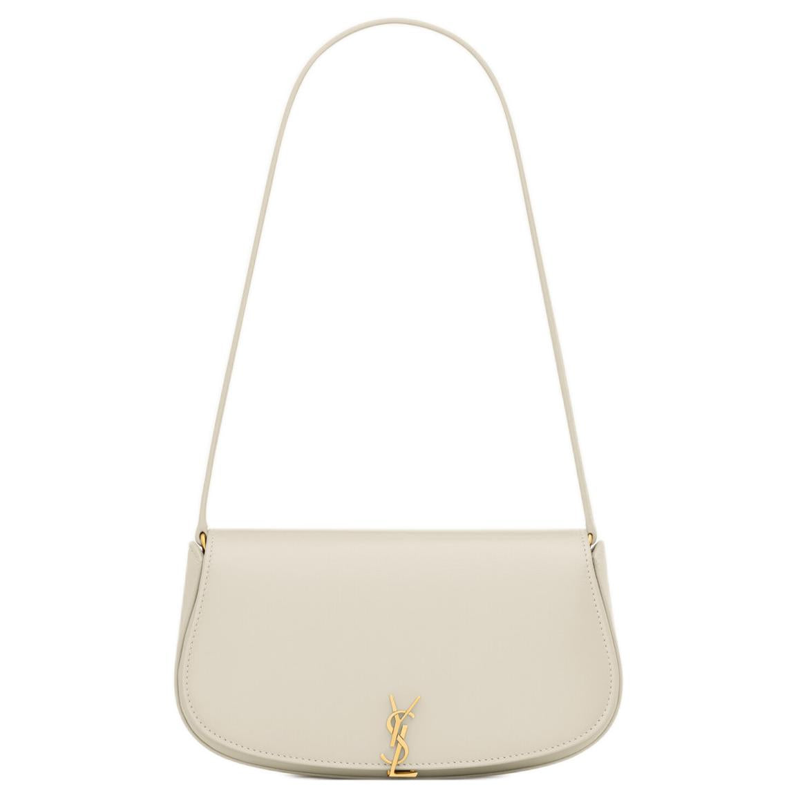 SAINT LAURENT Calfskin Handbag, Shoulder Bag Mini Women's White