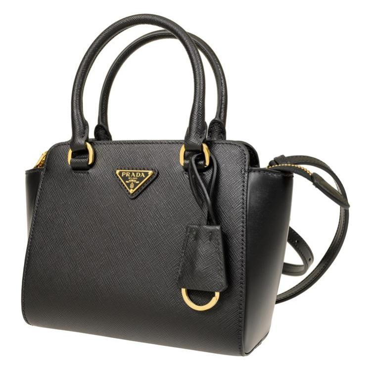 PRADA Leather Tote Bag, Shopping Bag, Shoulder Bag, Crossbody Bag, Handbag Women's Black
