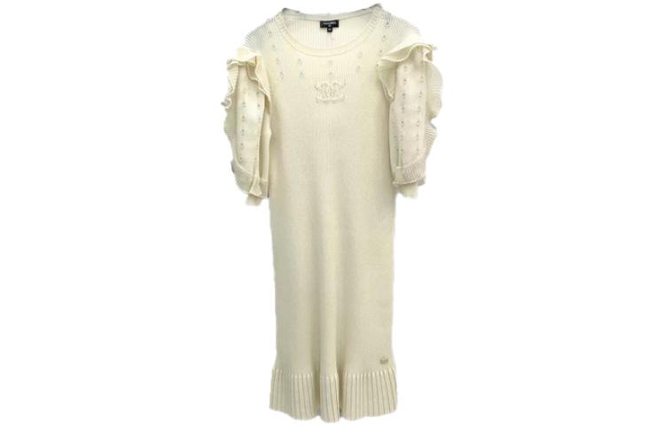 CHANEL 21A Long Sleeved Dresses Women's Yellow