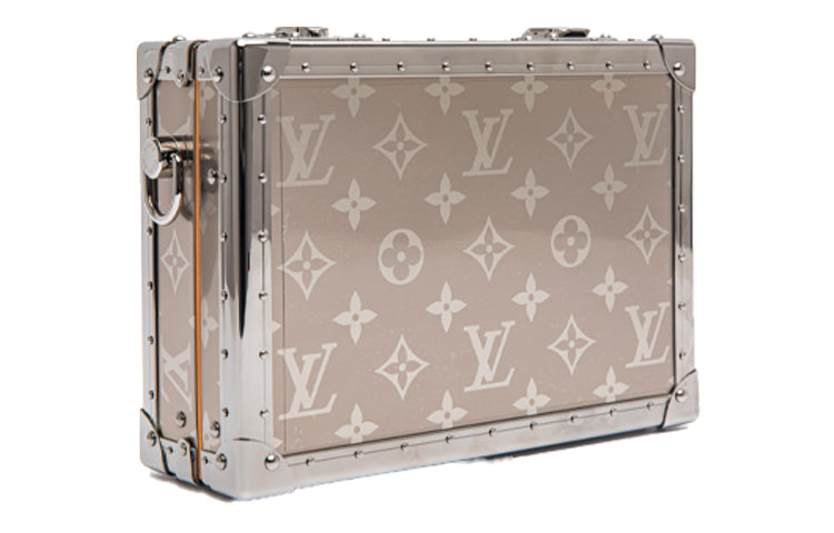 LOUIS VUITTON Clutch Box Monogram Titanium Silver