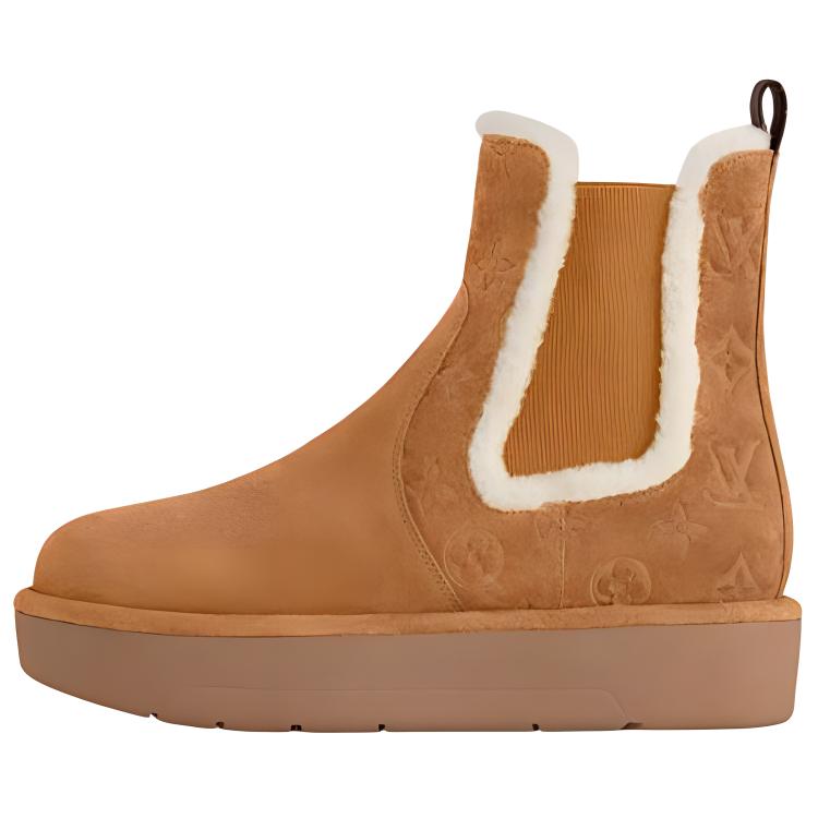 LOUIS VUITTON Aspen Short Chelsea Boots Women's Brown