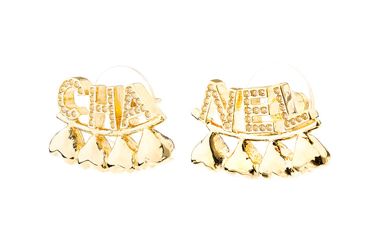 CHANEL Stud Earrings Women's Gold