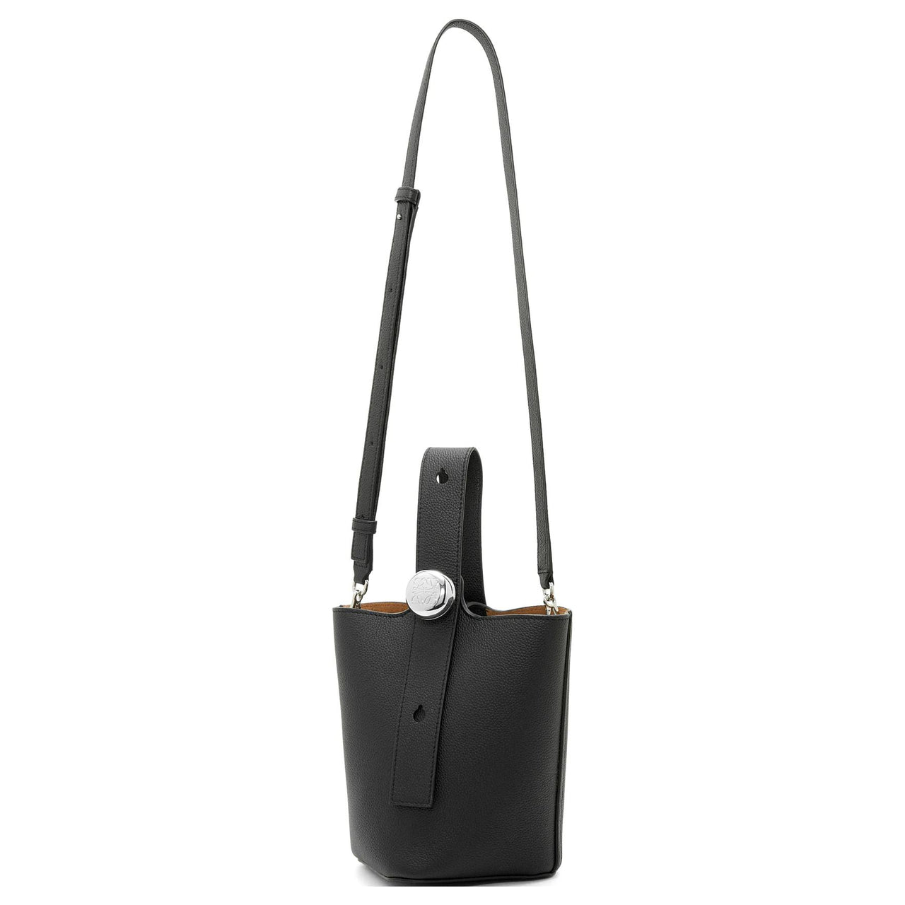 LOEWE Bucket Series Soft Grain Cow Leather Bucket Bag, Shoulder Bag, Crossbody Bag, Handbag Mini Women's Black