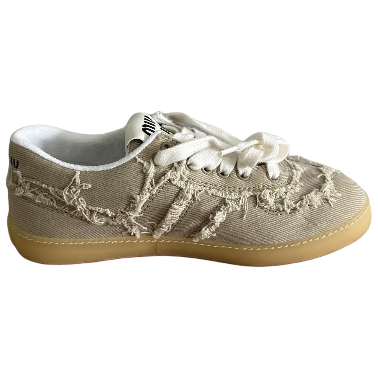 MIU MIU Low-Top Skateboard Shoes German Army Trainers Women's Brown