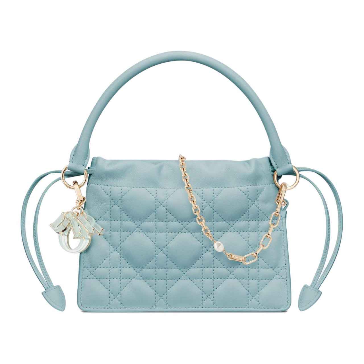 DIOR Wicker Pattern Sheepskin Portable Crossbody Bag, Shoulder Bag Mini Women's Space Blue
