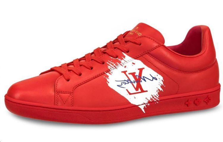 LOUIS VUITTON Luxembourg Stylish Skateboarding Shoes Men's Red