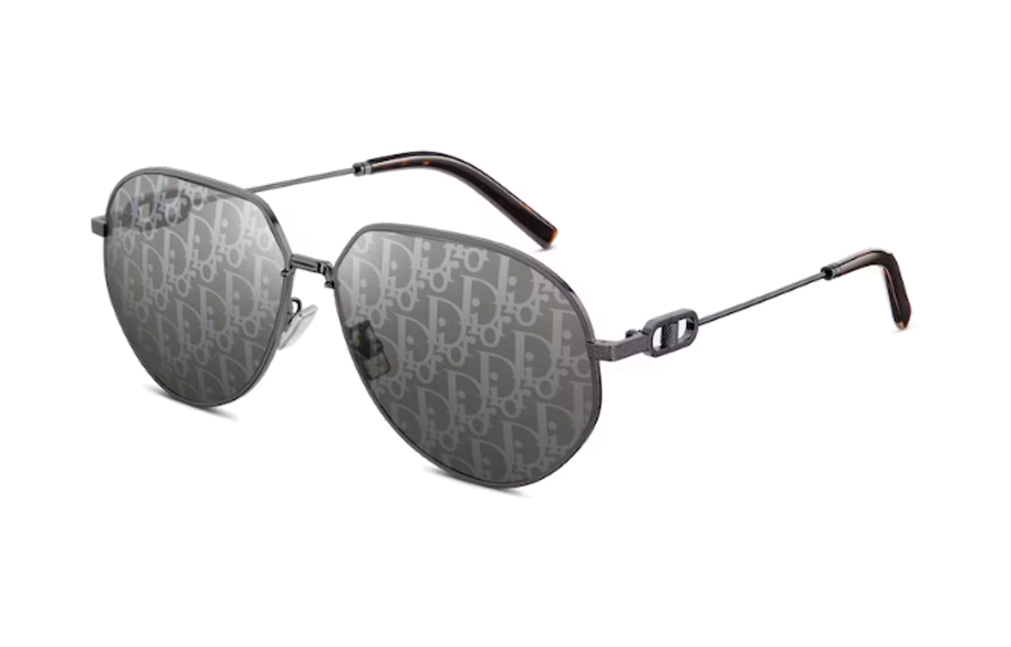 DIOR Acetate Metal Irregular Shape Sunglasses Men's Gray