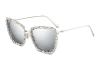 DIOR Square Sunglasses Women's Silver