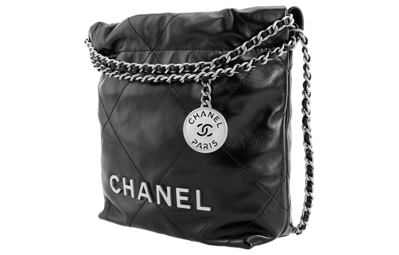 CHANEL Calfskin Bucket Bags Crossbody Bag Shoulder Bag Mini Women's Black