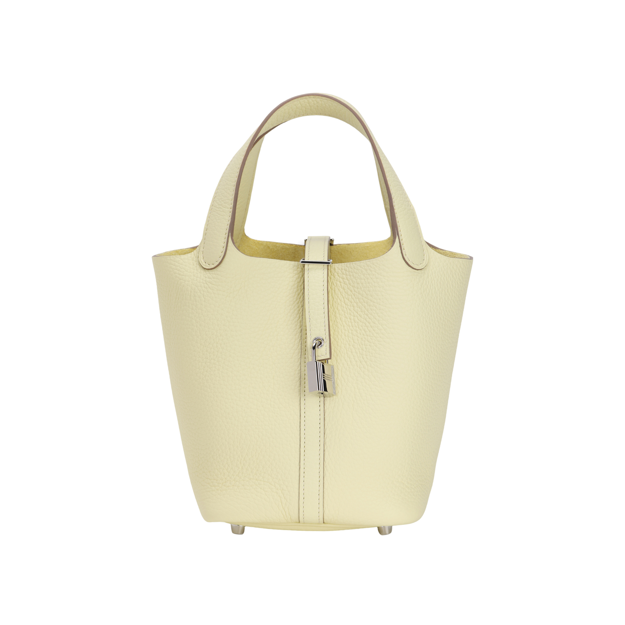 HERMES Picotin Clemence Bullock Leather Basket Bag Handbag Bucket Bag Unisex Milton Yellow