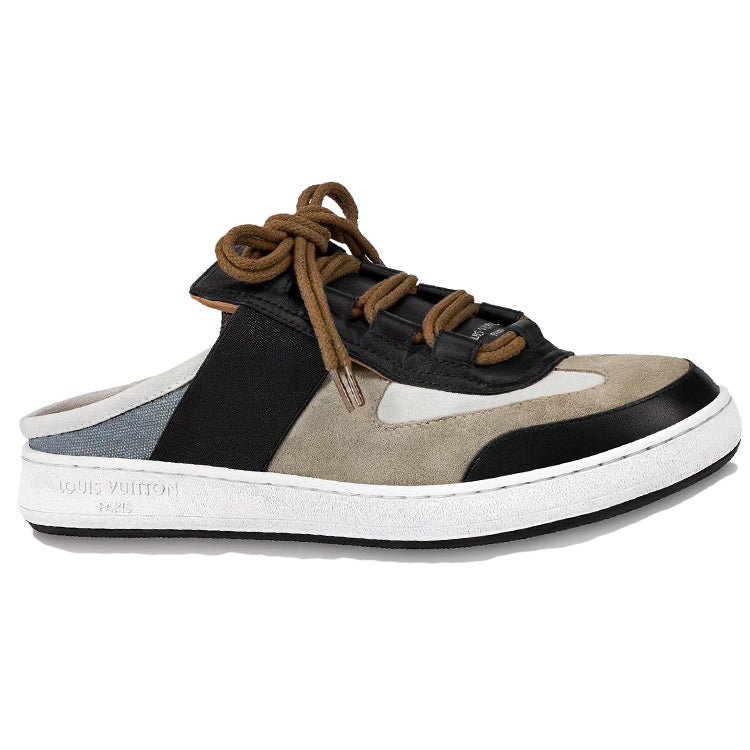 LOUIS VUITTON Lous Wrap toe Slippers Women's Black Brown Blue