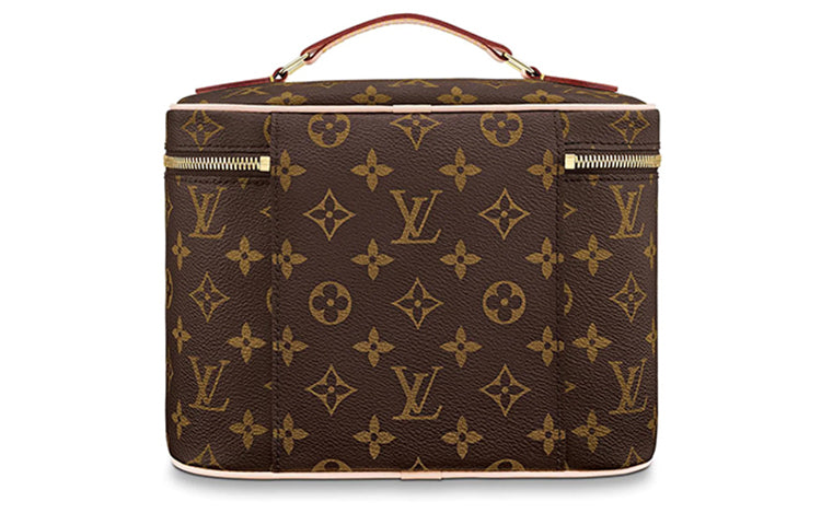 LOUIS VUITTON Canvas With Leather Makeup Bags Handbags Small Size Women's Brown