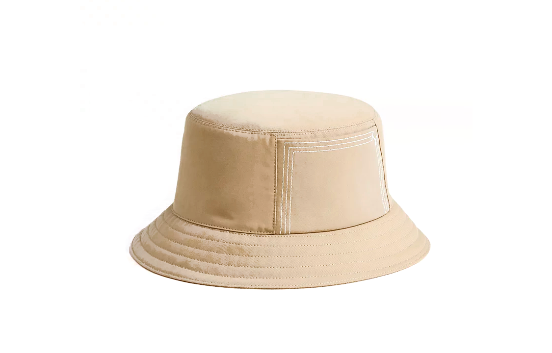 HERMES Cotton Canvas Bucket Hats Men's Umber