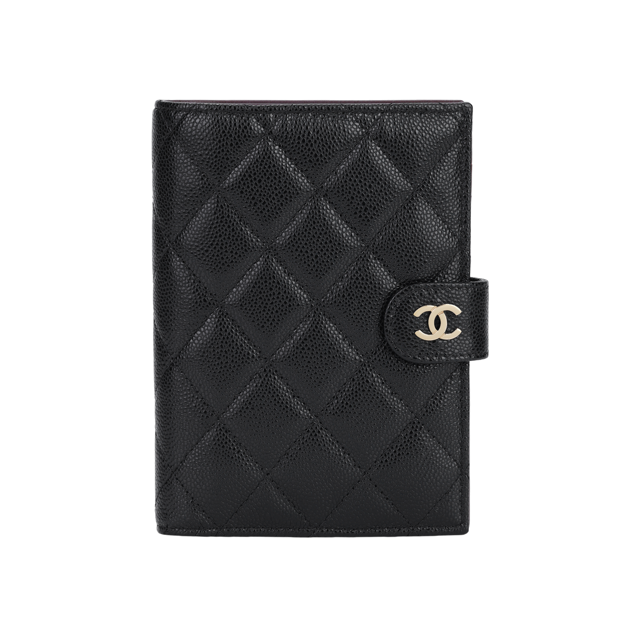CHANEL Cow Leather Wallets Passport Holders Women's Black