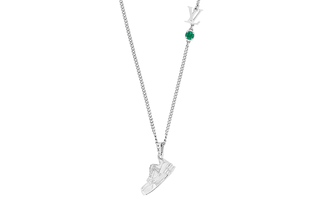 LOUIS VUITTON Trainer Strass Necklaces Women's Silver