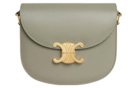 CELINE Besace Cow Leather Crossbody Bag, Shoulder Bag Women's Gray Green