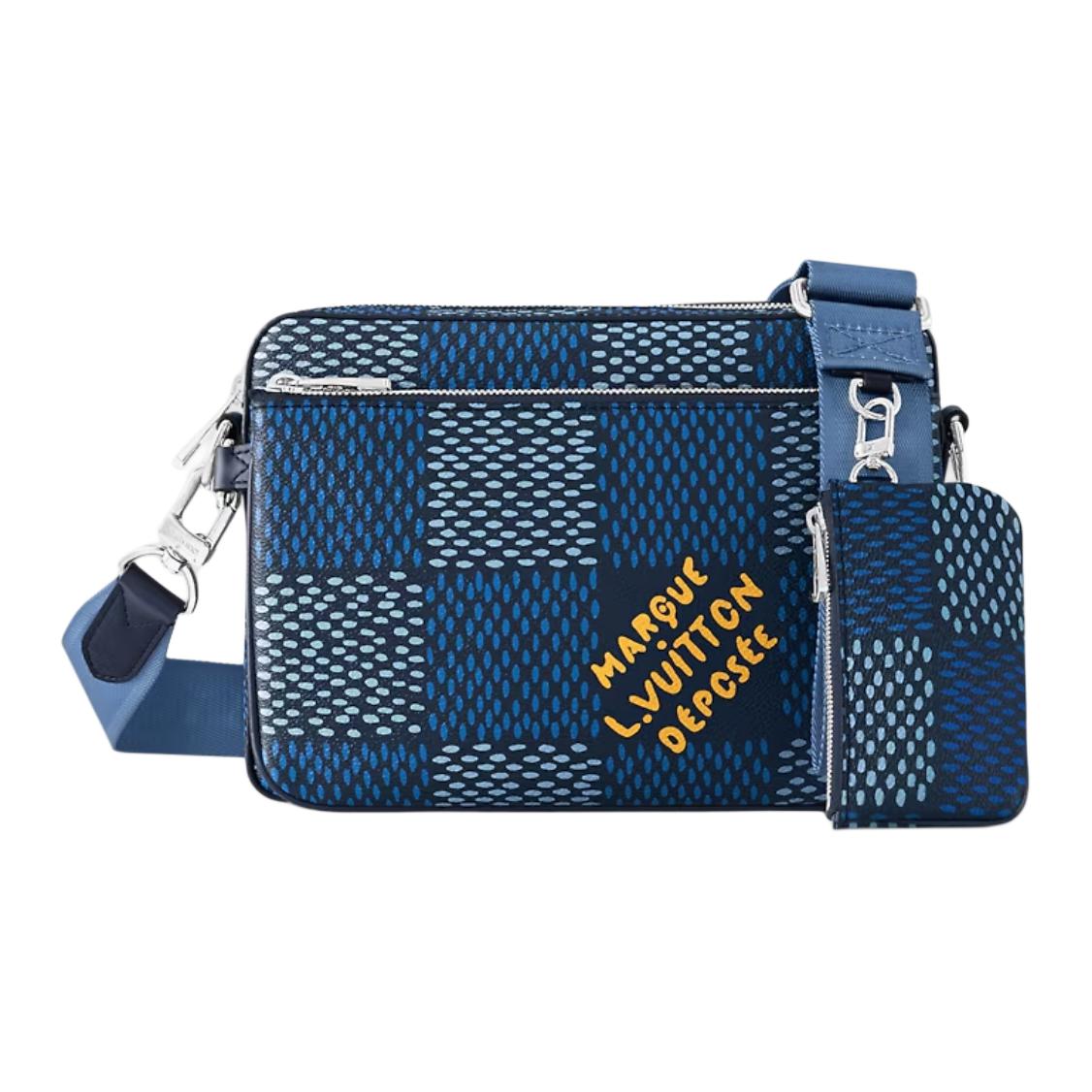 LOUIS VUITTON Trio Messenger Damier Heritage Blue