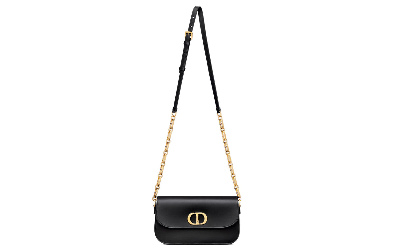 DIOR 30 Montaigne Smooth Cow Leather Shoulder Bag, Crossbody Bag Trumpets Women's Black