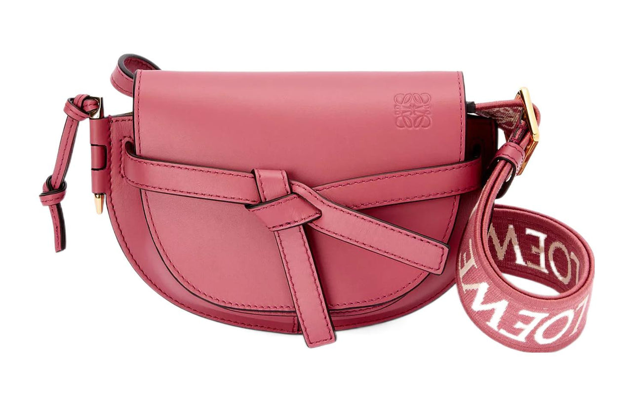 LOEWE Soft Cow Leather Shoulder Bag, Crossbody Bag Mini Women's Rose Red