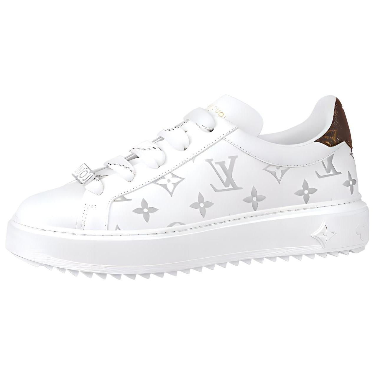 LOUIS VUITTON Time Out Sneakers 'White With Silver Monogram' Women's