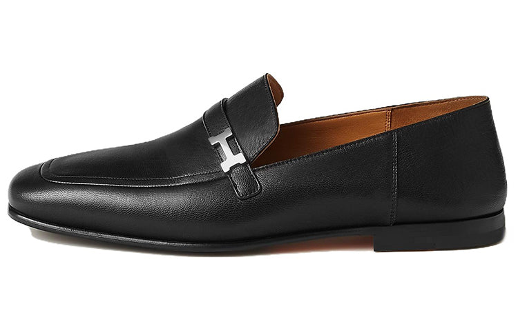 HERMES Giovanni Loafers Men's Black