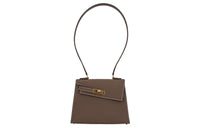HERMES Kelly Epsom Leather Kelly Bag, Portable Crossbody Bag, Shoulder Bag Women's 18 Etoupe Elephant Gray