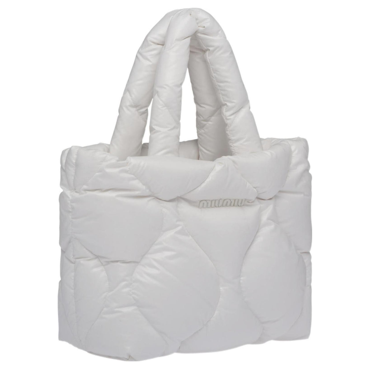MIU MIU Fabric Tote Bag, Shopping Bag, Shoulder Bag, Handbag Women's White