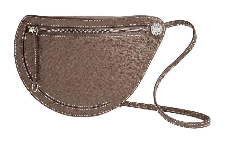 HERMES Petite Course Epsom Leather Crossbody Bag, Shoulder Bag Women's 18 Etoupe Elephant Gray
