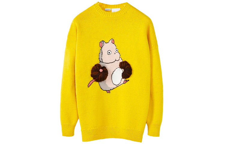 LOEWE QIANYUQIANXUN SS22 Loose Fit Sweater Women's Yellow