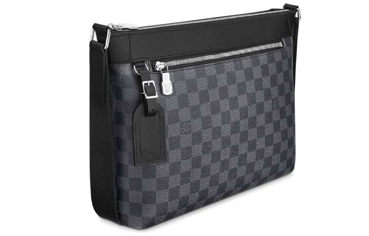 LOUIS VUITTON Canvas Handbag, Shoulder Bag, Crossbody Bag Small Size Men's Black Gray