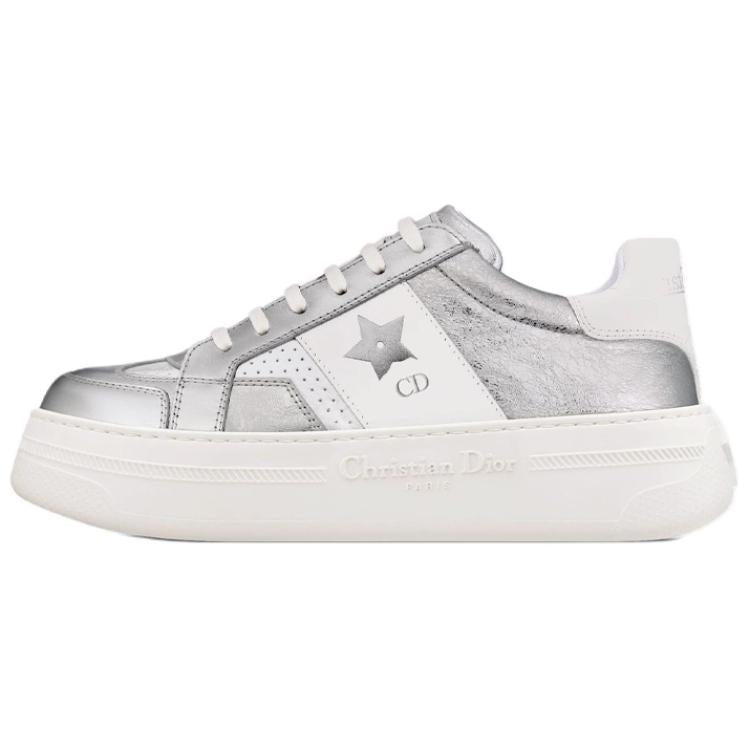 DIOR Star Platform Shoes Low Top Casual Shoes Women's Silver