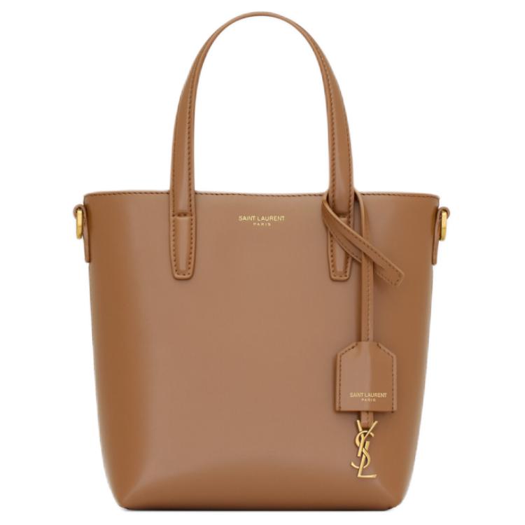 SAINT LAURENT Cow Leather Handbag Crossbody Bag Mini Women's Bright Brown
